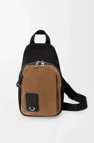 Flex sling in canvas and suede Black/Dark Gold