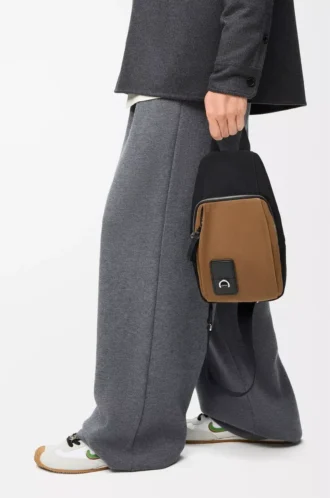 Flex sling in canvas and suede Black/Dark Gold