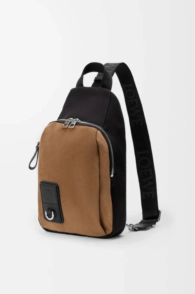 Flex sling in canvas and suede Black/Dark Gold