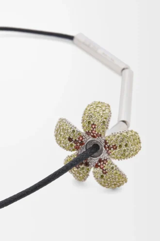 Flor necklace in sterling silver and crystals Yellow/Silver