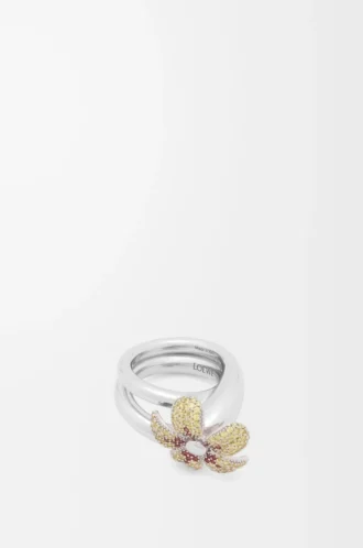 Flor ring in sterling silver and crystals Yellow/Silver