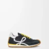 Flow Runner 2.0 in nylon and suede Black/White/Khaki