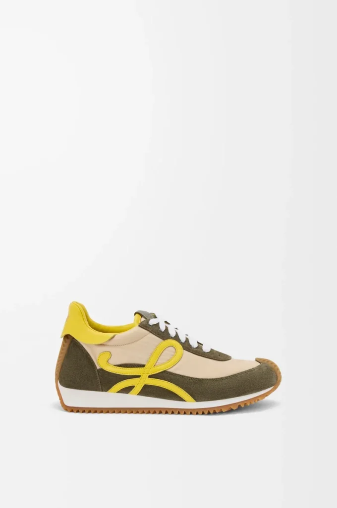 Flow Runner 2.0 in nylon and suede Cream/Yellow/Olive Green Flow Runner 2.0 in nylon and suede Cream/Yellow/Olive Green