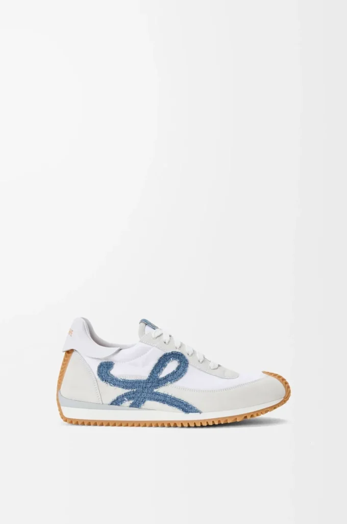 Flow Runner 2.0 in nylon and suede White/Light Denim Flow Runner 2.0 in nylon and suede White/Light Denim