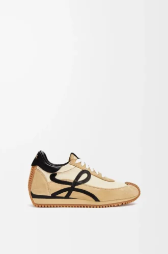 Flow Runner in nylon and suede Gold/Black