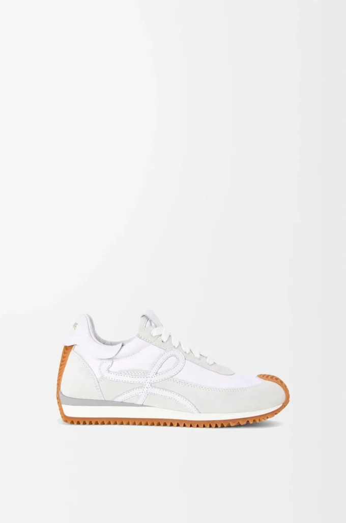 Flow Runner in nylon and suede White Flow Runner in nylon and suede White