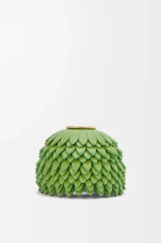 Flower dice in classic calfskin Apple Green