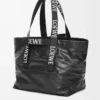 Fold shopper in paper calfskin Black