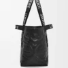 Fold shopper in paper calfskin Black
