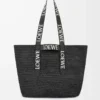 Fold Shopper in raffia Black