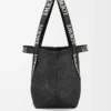 Fold Shopper in raffia Black