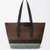 Fold Shopper in raffia Brown/Multicolor Fold Shopper in raffia Brown/Multicolor