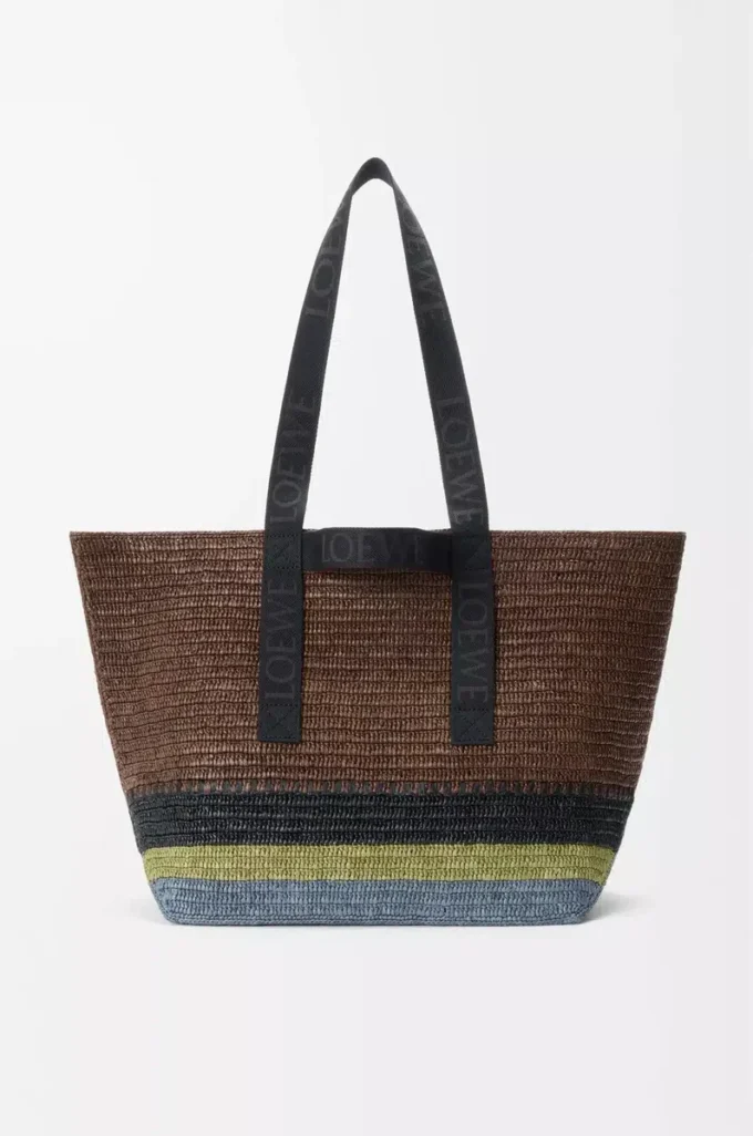 Fold Shopper in raffia Brown/Multicolor Fold Shopper in raffia Brown/Multicolor