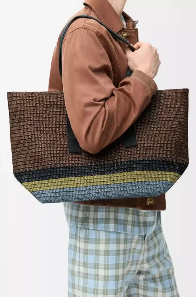 Fold Shopper in raffia Brown/Multicolor Fold Shopper in raffia Brown/Multicolor