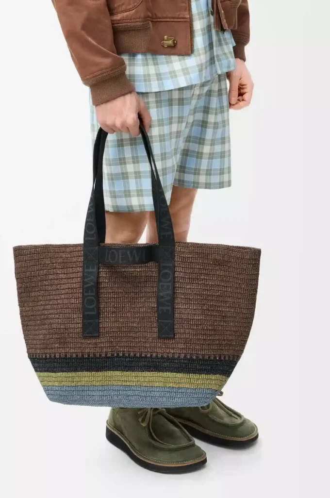 Fold Shopper in raffia Brown/Multicolor Fold Shopper in raffia Brown/Multicolor