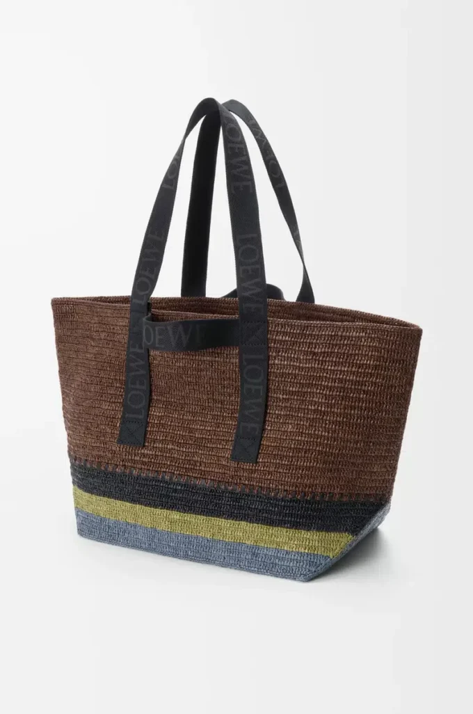 Fold Shopper in raffia Brown/Multicolor Fold Shopper in raffia Brown/Multicolor