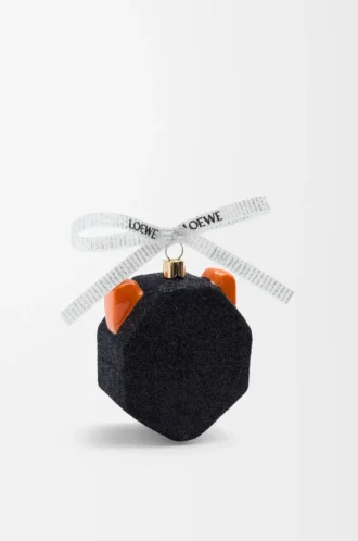Futurist Cat bauble in blown glass Black/Green