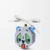 Futurist Cat bauble in blown glass White Futurist Cat bauble in blown glass White