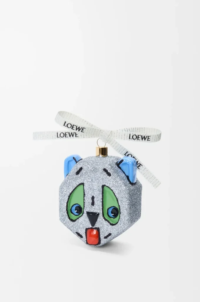 Futurist Cat bauble in blown glass White Futurist Cat bauble in blown glass White