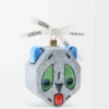 Futurist Cat bauble in blown glass White Futurist Cat bauble in blown glass White