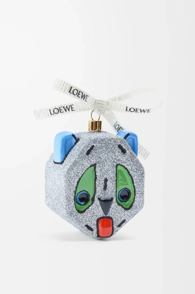 Futurist Cat bauble in blown glass White Futurist Cat bauble in blown glass White