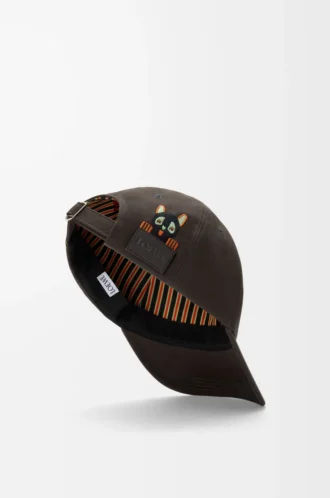 Futurist Cat cap in cotton Brown/Black