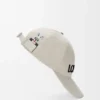 Futurist Cat cap in cotton Soft White/Black