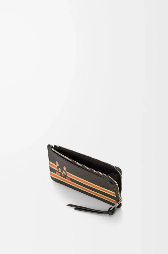Futurist Cat coin cardholder in classic calfskin Dark Taupe/Orange Futurist Cat coin cardholder in classic calfskin Dark Taupe/Orange