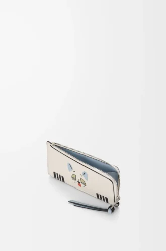 Futurist Cat coin cardholder in classic calfskin Soft White
