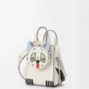 Futurist Cat compact Hammock bag in classic calfskin Soft White