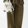 Futurist Cat compact Hammock bag in classic calfskin Soft White