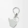 Futurist Cat keyring Silver/Multicolor