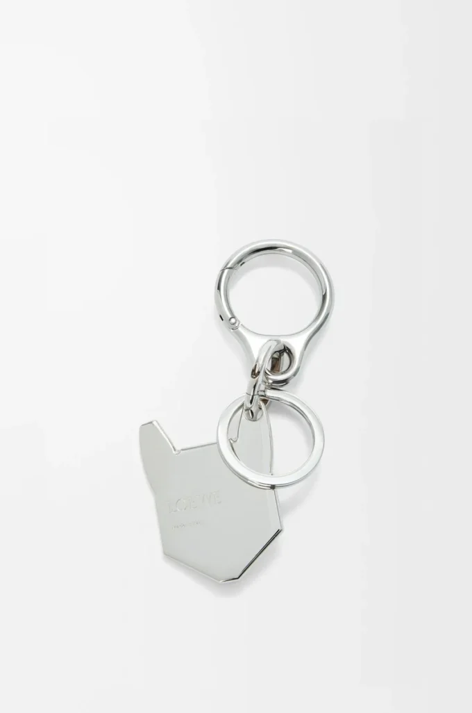 Futurist Cat keyring Silver/Multicolor