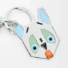 Futurist Cat keyring Silver/Multicolor