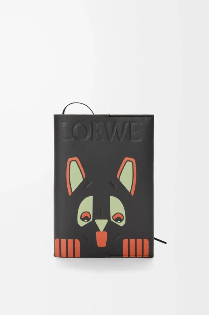 Futurist Cat notebook in calfskin Black/Multicolor Futurist Cat notebook in calfskin Black/Multicolor