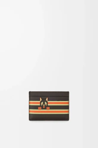 Futurist Cat plain cardholder in classic calfskin Dark Taupe/Orange Futurist Cat plain cardholder in classic calfskin Dark Taupe/Orange