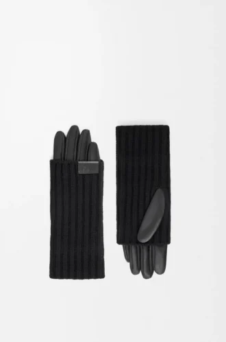 Gloves in cashmere and nappa lambskin Black