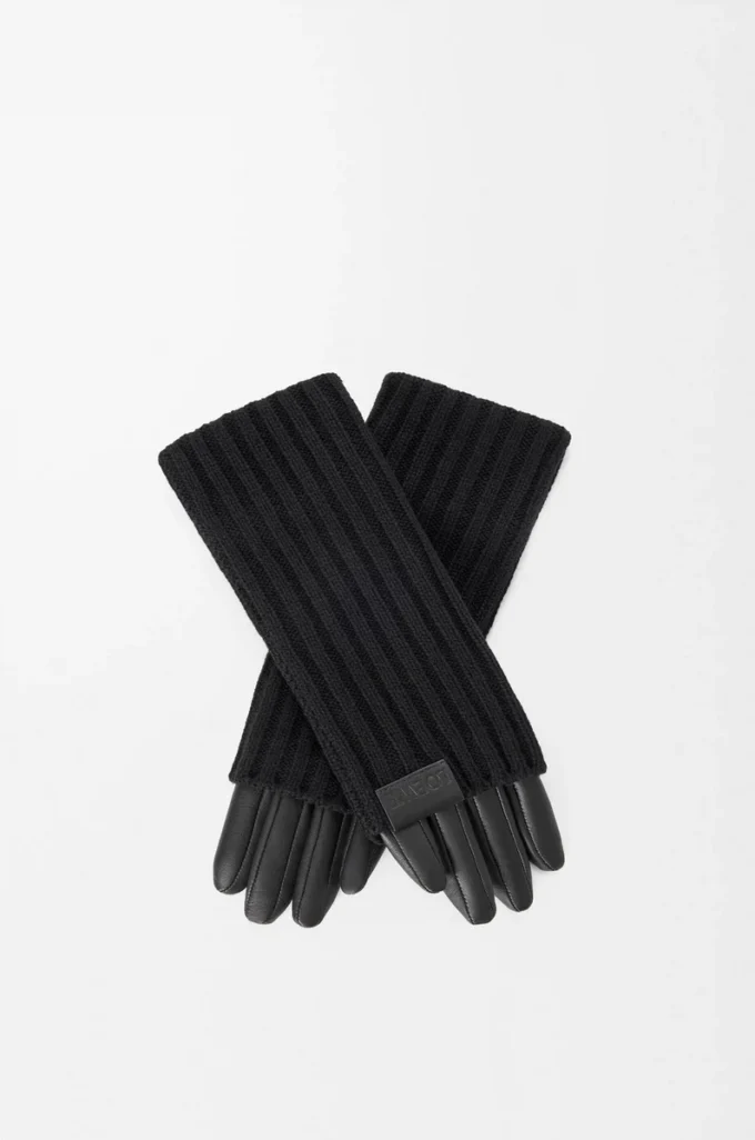 Gloves in cashmere and nappa lambskin Black
