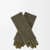 Gloves in cashmere and nappa lambskin Dark Khaki