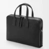 Goya thin briefcase in soft grained calfskin Black