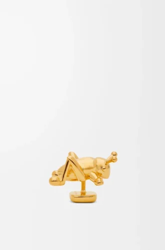 Grasshopper pin in brass Gold