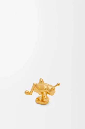 Grasshopper pin in brass Gold