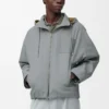 Hooded jacket in cotton Light Grey Hooded jacket in cotton Light Grey