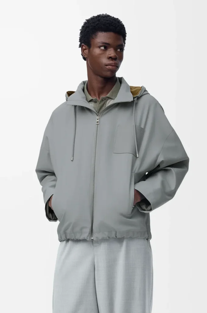 Hooded jacket in cotton Light Grey Hooded jacket in cotton Light Grey