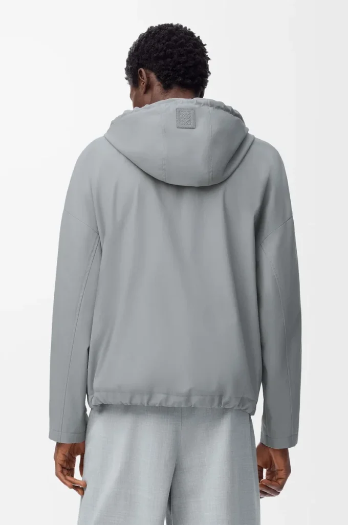 Hooded jacket in cotton Light Grey Hooded jacket in cotton Light Grey