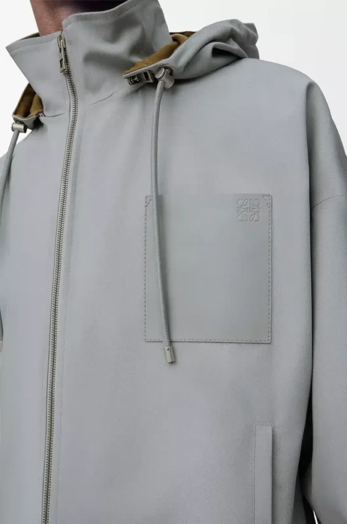Hooded jacket in cotton Light Grey Hooded jacket in cotton Light Grey
