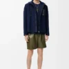 Hooded jacket in cotton Navy/Beige Hooded jacket in cotton Navy/Beige