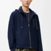Hooded jacket in cotton Navy/Beige Hooded jacket in cotton Navy/Beige