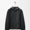 Hooded jacket in nappa lambskin Black Hooded jacket in nappa lambskin Black