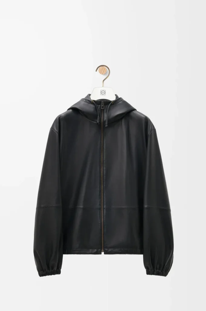 Hooded jacket in nappa lambskin Black Hooded jacket in nappa lambskin Black